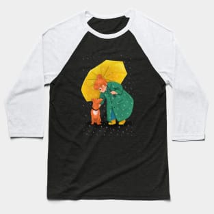 Rainy walkies and love illustration Baseball T-Shirt